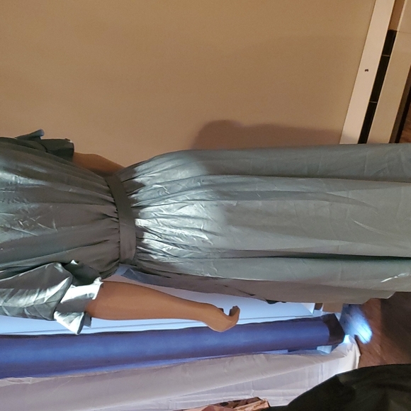 New Missguided Pastel Sage Green Ruffle Belted Maxi Dress Summer - Picture 6 of 10